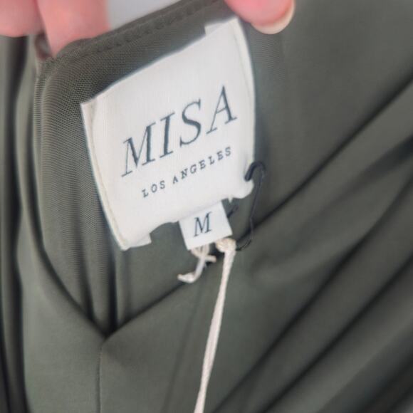 MISA Los Angeles NWT Leza Gathered Maxi Dress Gown‎ in Green Size M NEW - Picture 10 of 11